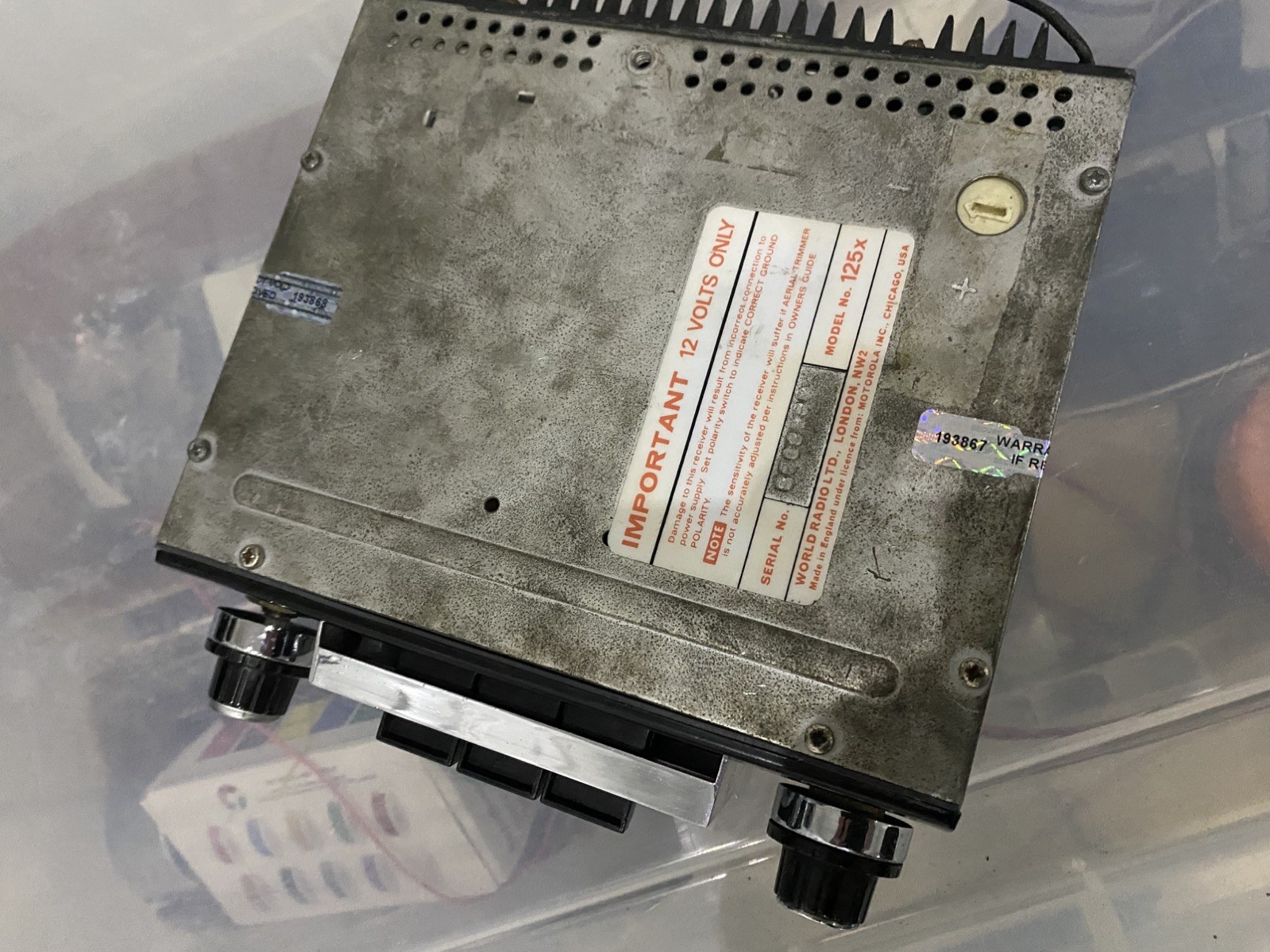 Motorola 125X Car Radio Classic Vintage fully working