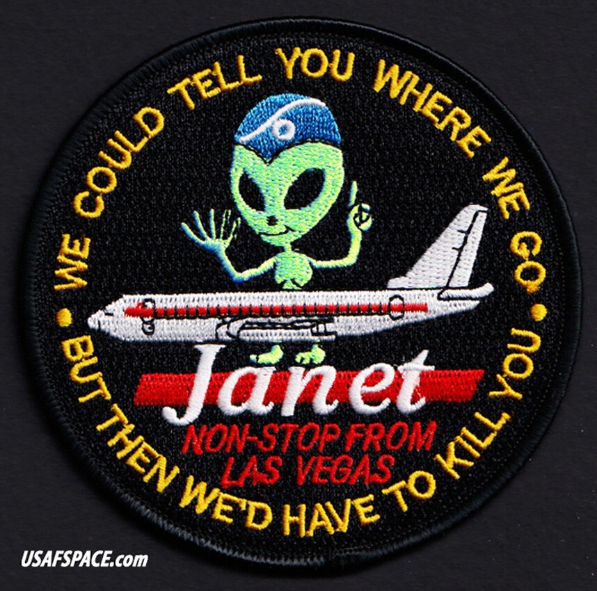 USAF-JANET AIRLINES -LAS VEGAS BLACK PROJECTS-AREA 51-CLASSIFIED PROGRAMS PATCH