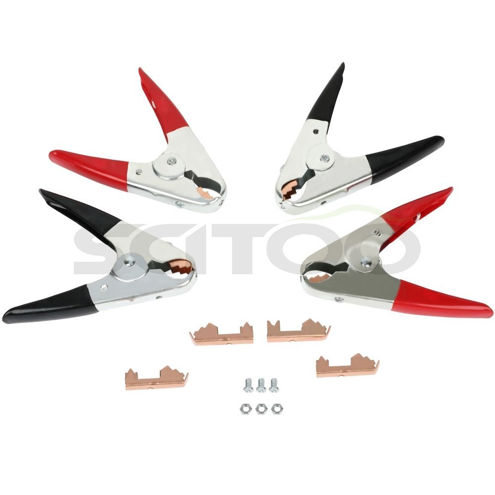 SCITOO 4pcs Battery Booster Cable Parrot Clamps 1100AMP Jumper Replacement