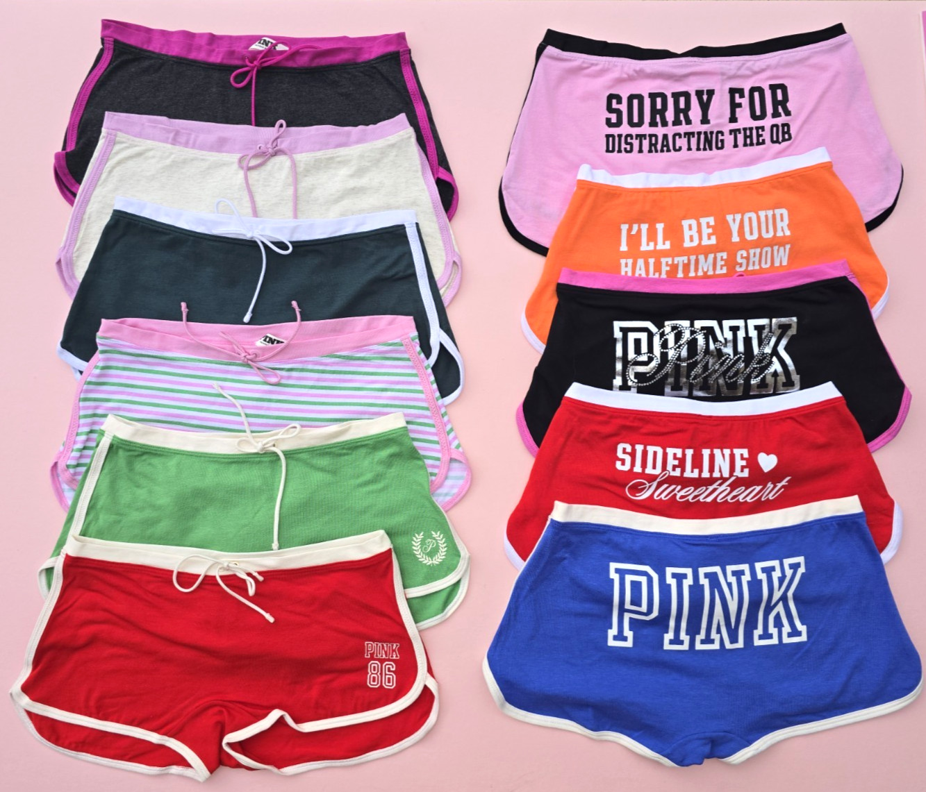 Victoria's Secret Pink Dorm Boyshort Panty Red Blue Green XS S M L XL NWT