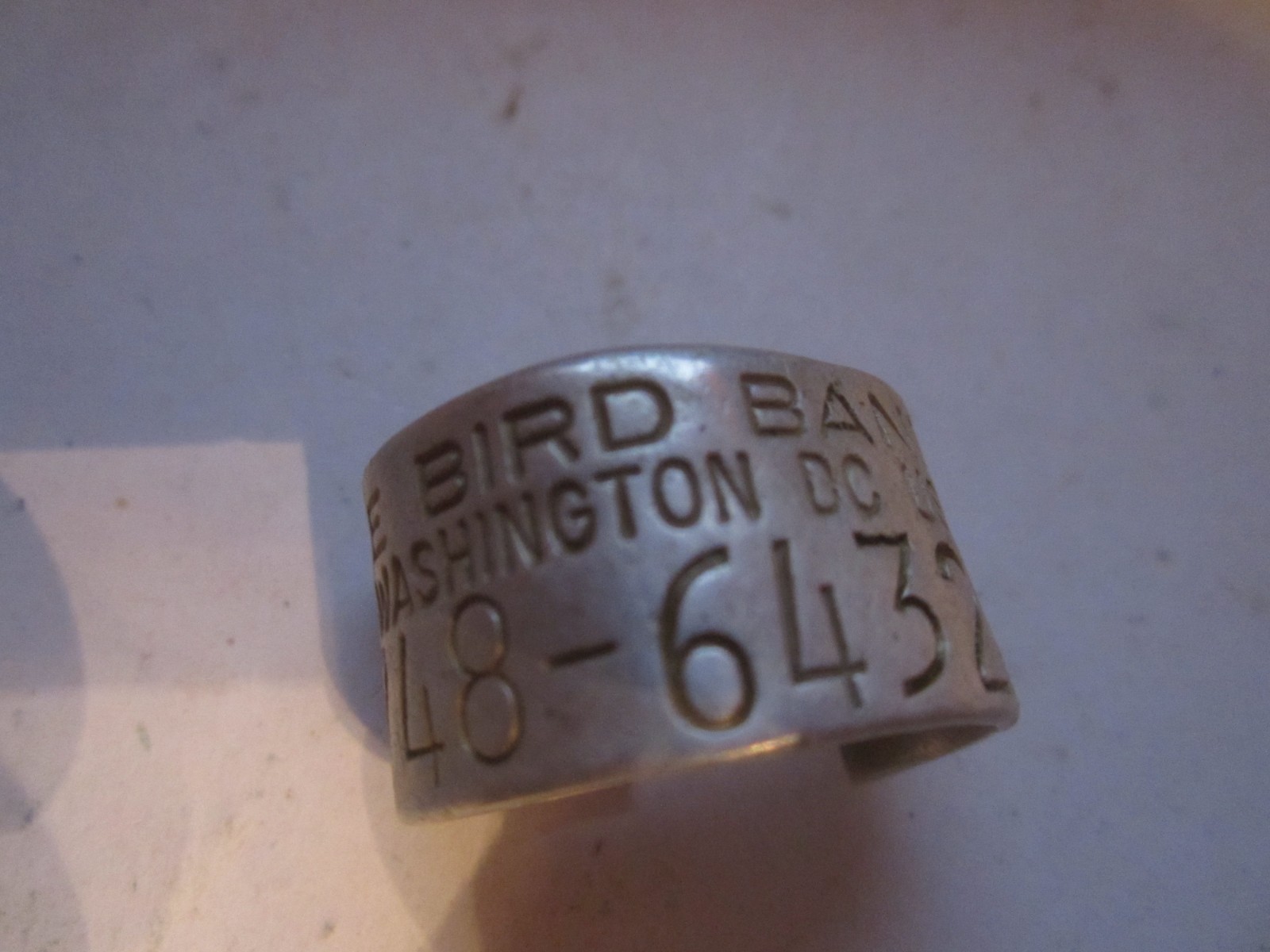 Vintage Bird Leg Band AVISE Write Washington DC USA 748-64322