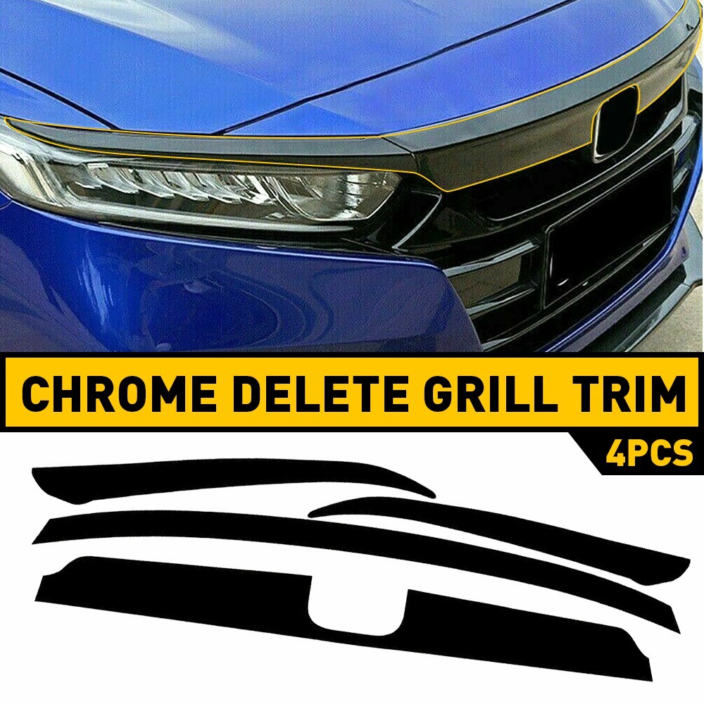 Chrome Delete Blackout Overlay for 2018-20 Honda Accord Front Grill Trim