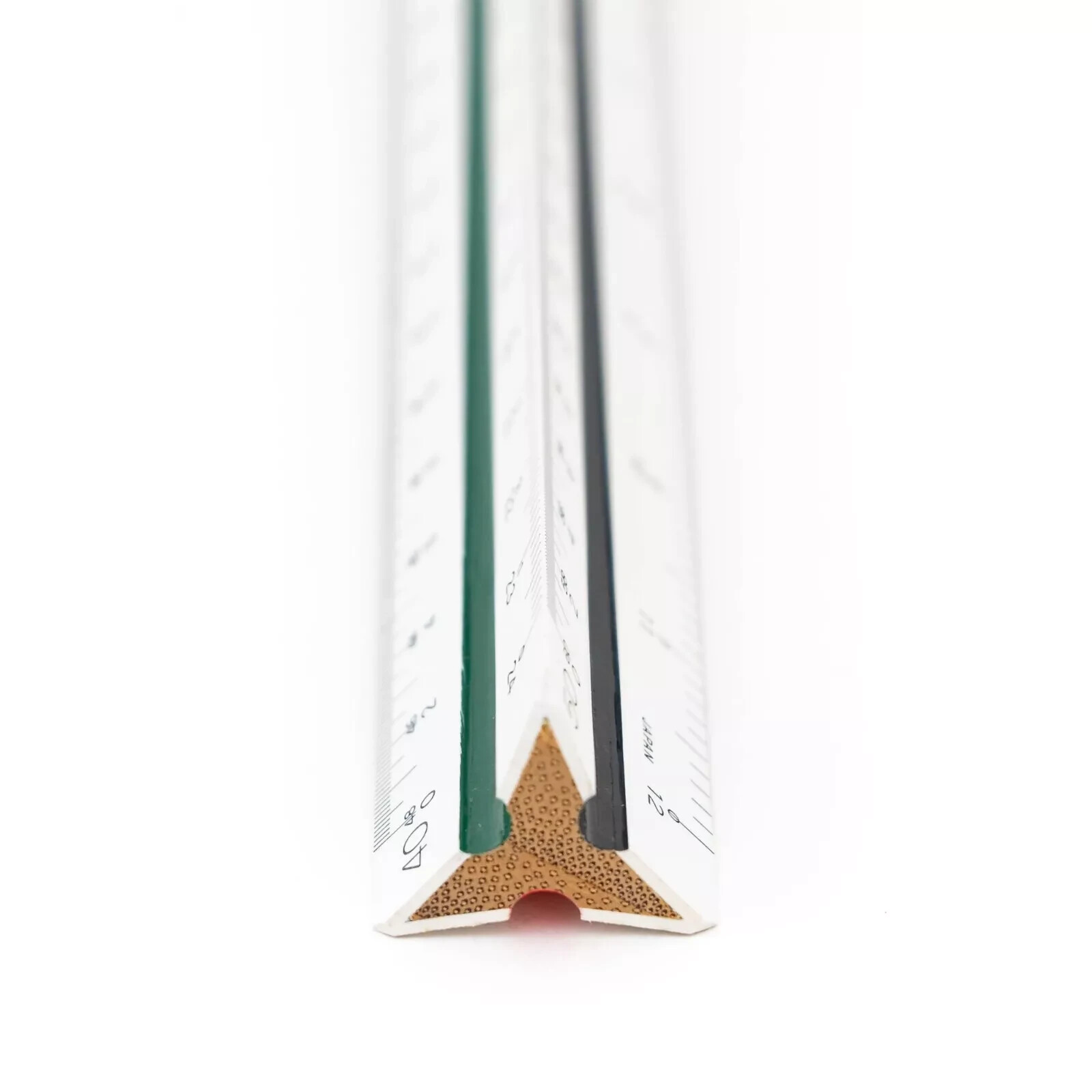 Rare Alvin 241B Engineer Scale 12in Triangular Drafting Ruler Solid Bamboo Japan