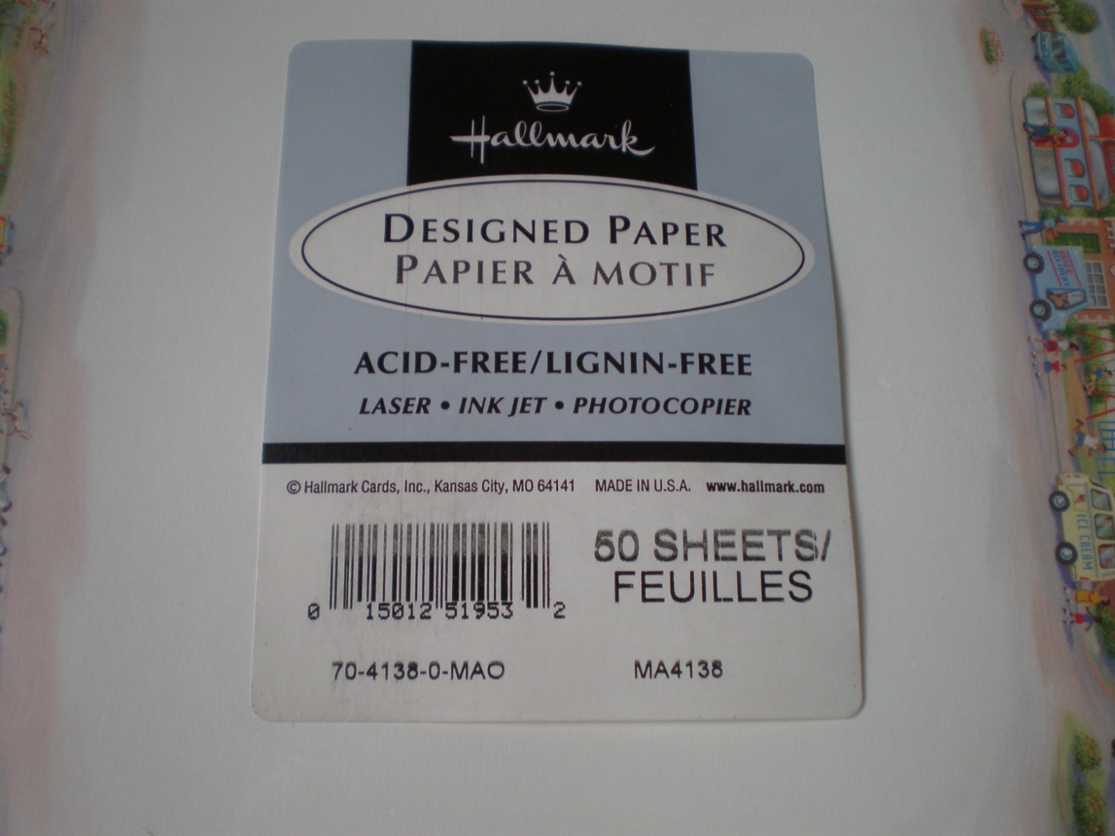 Hallmark Designed Paper - Town Themed - 50 Sheets - New