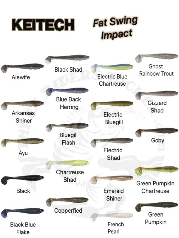 *80 COLORS* Keitech FAT Swing Impact Swimbaits - Choose Size / Choose Color