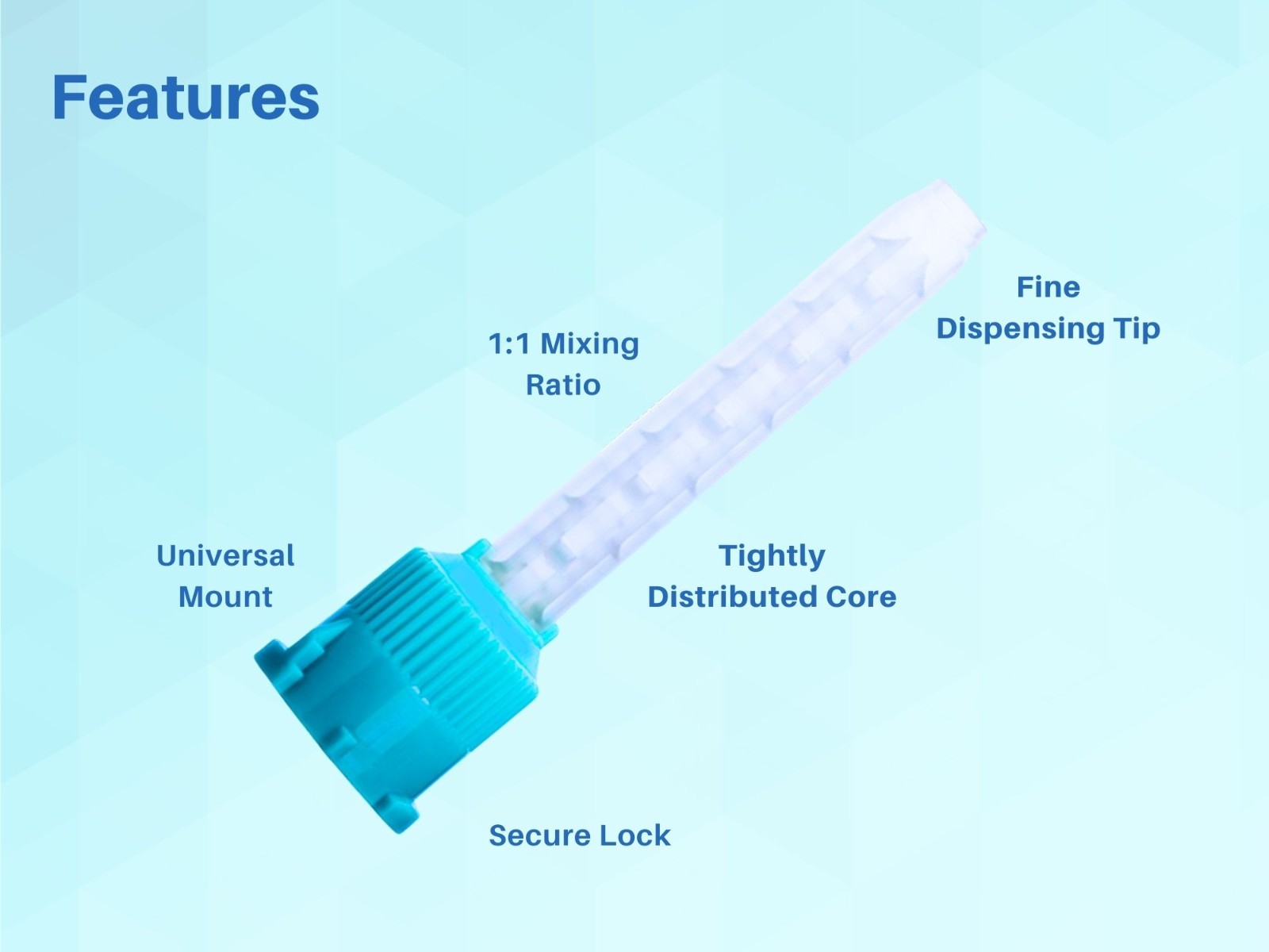 Dental Mixing Tips 1:1 Ratio 6.8cm Crown & Bridge Impression, 50-Pack Green
