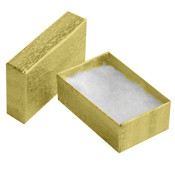 Gold Cotton Filled Gift Box Jewelry Craft Collectibles Packaging Boxes Wholesale