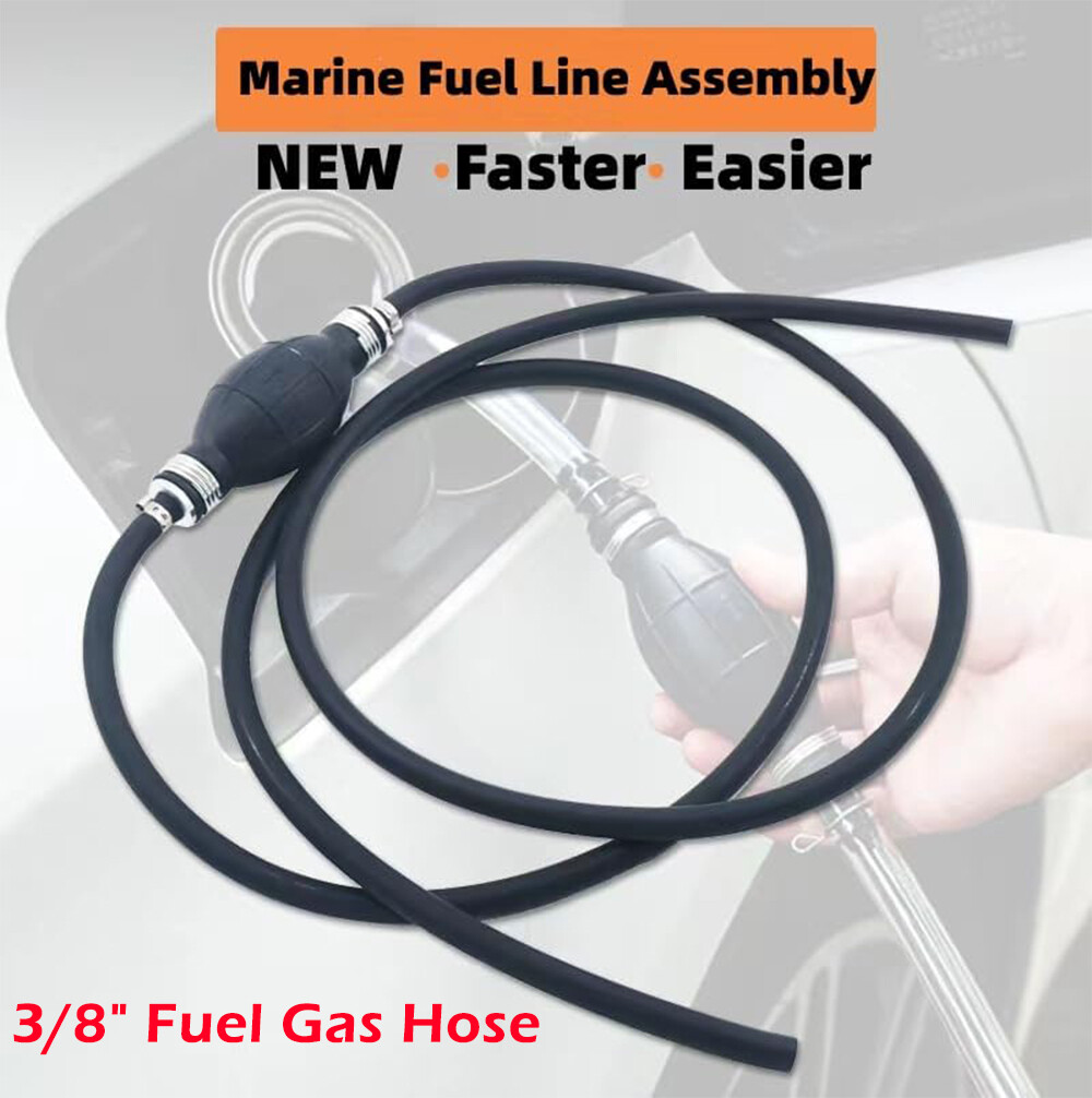 3/8" Marine Outboard Boat Motor Fuel/Gas Hose Line Assembly with Primer Bulb USA