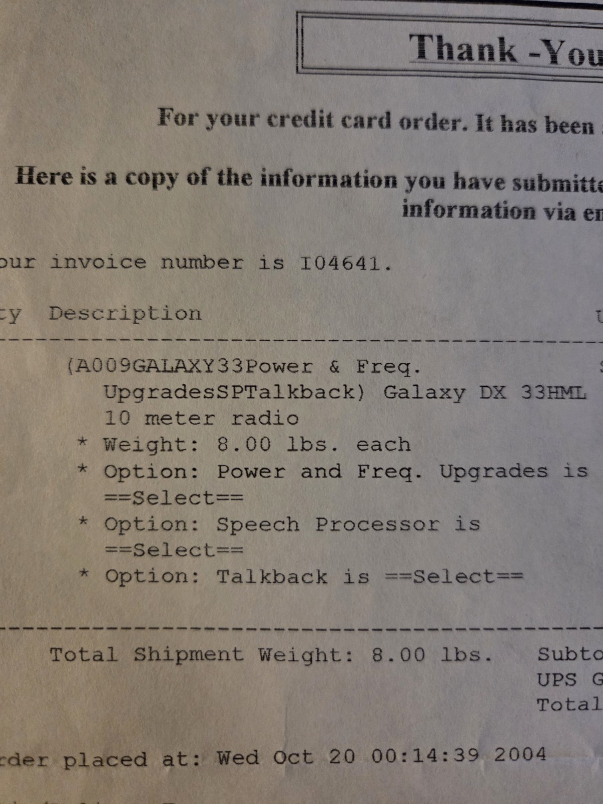 Galaxy DX33HML CB Radio