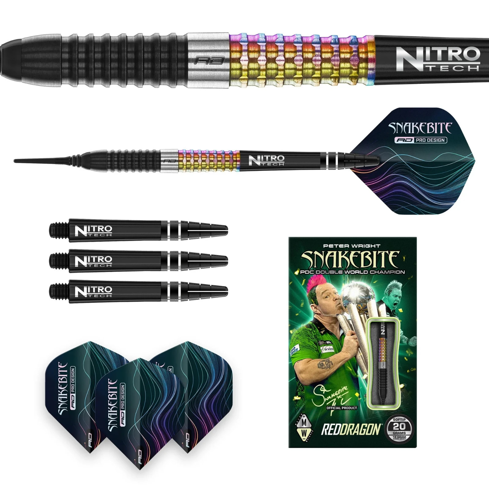 WINMAU SNAKEBITE SOFT TIP DARTS 20 GRAM 90% TUNGSTEN SHIP FREE FREE BONUS #2812