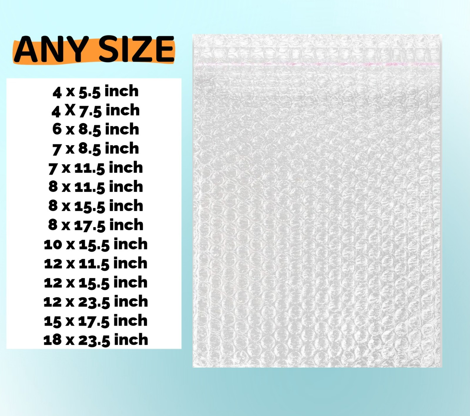 ANY SIZE Bubble Out Bags Wrap Bubble Pouches Padded Bags Self Seal MADE IN USA