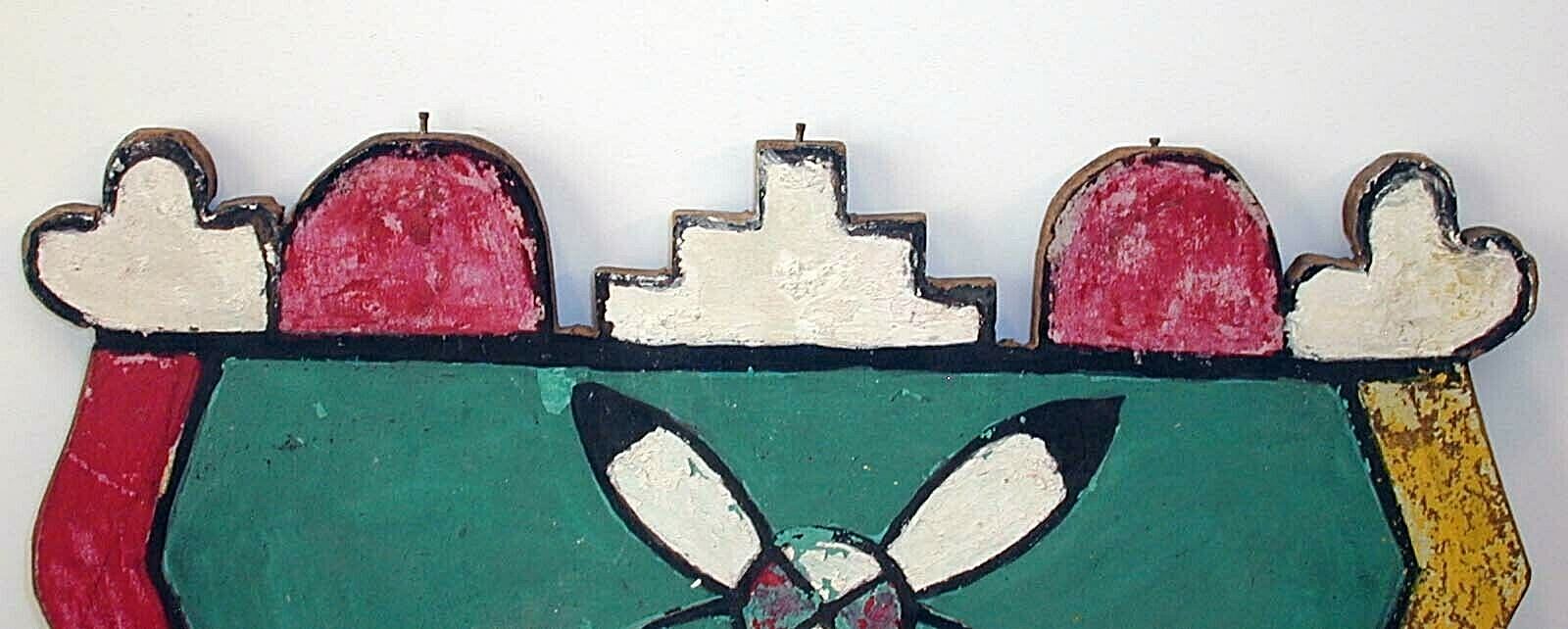 16th NuYrSale Jemez Pueblo Headress TABLETA VISOR Painted-Dance Worn 16 "x 12"