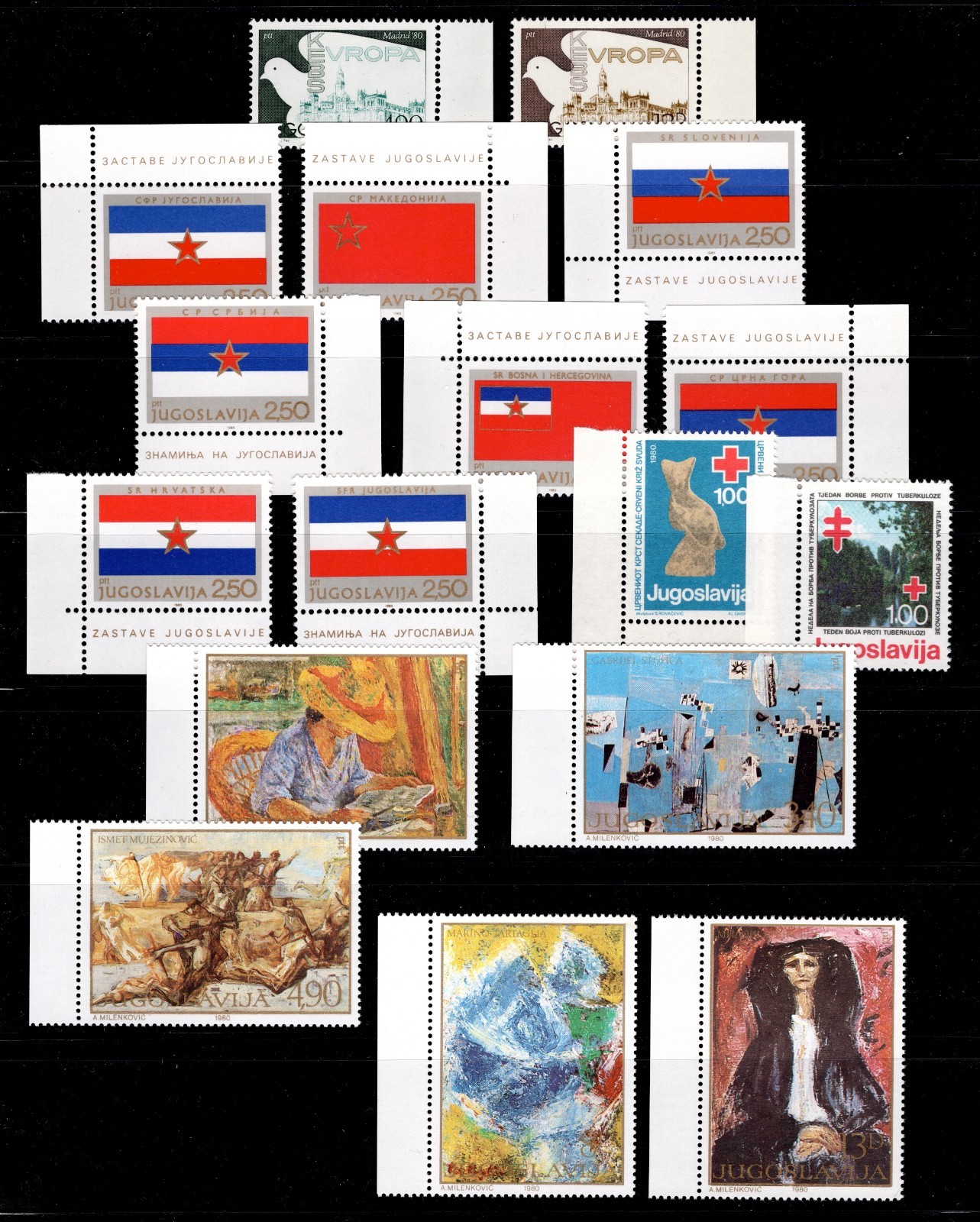 Yugoslavia Sc#1457/RA64, 1980 Collection: 60+ Stamps Mint NH OG