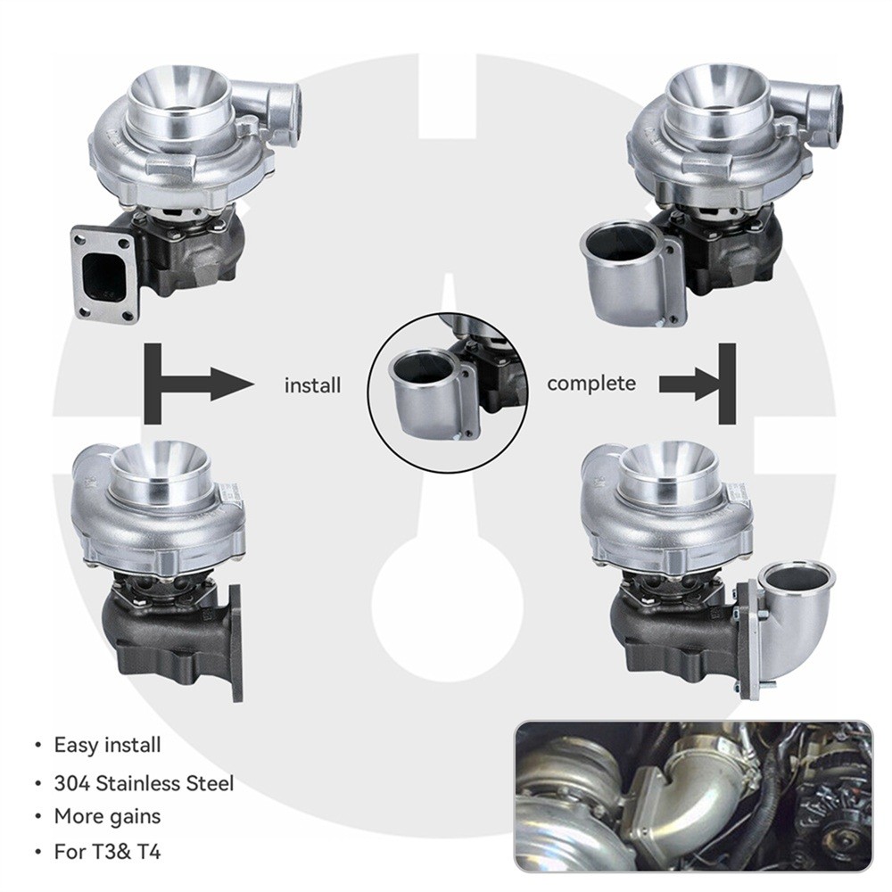 2.5" 63mm Vband 90 Degree Steel Cast Elbow Adapter Flange For T3 T4 Turbo SL