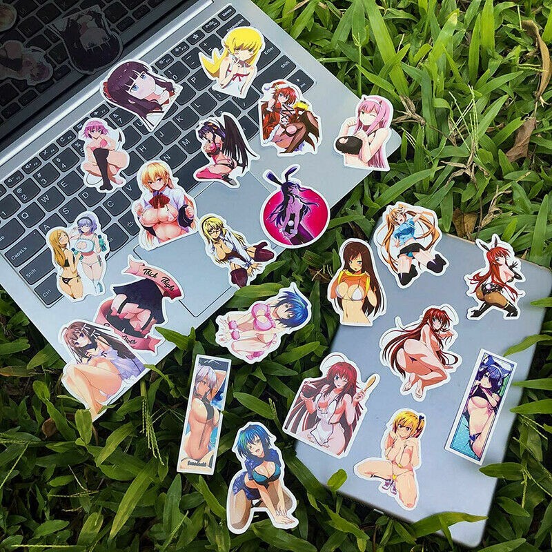100 Sexy Anime Girl Stickers Pack Waifu Women Vinyl Cartoon Hentai Laptop Decals