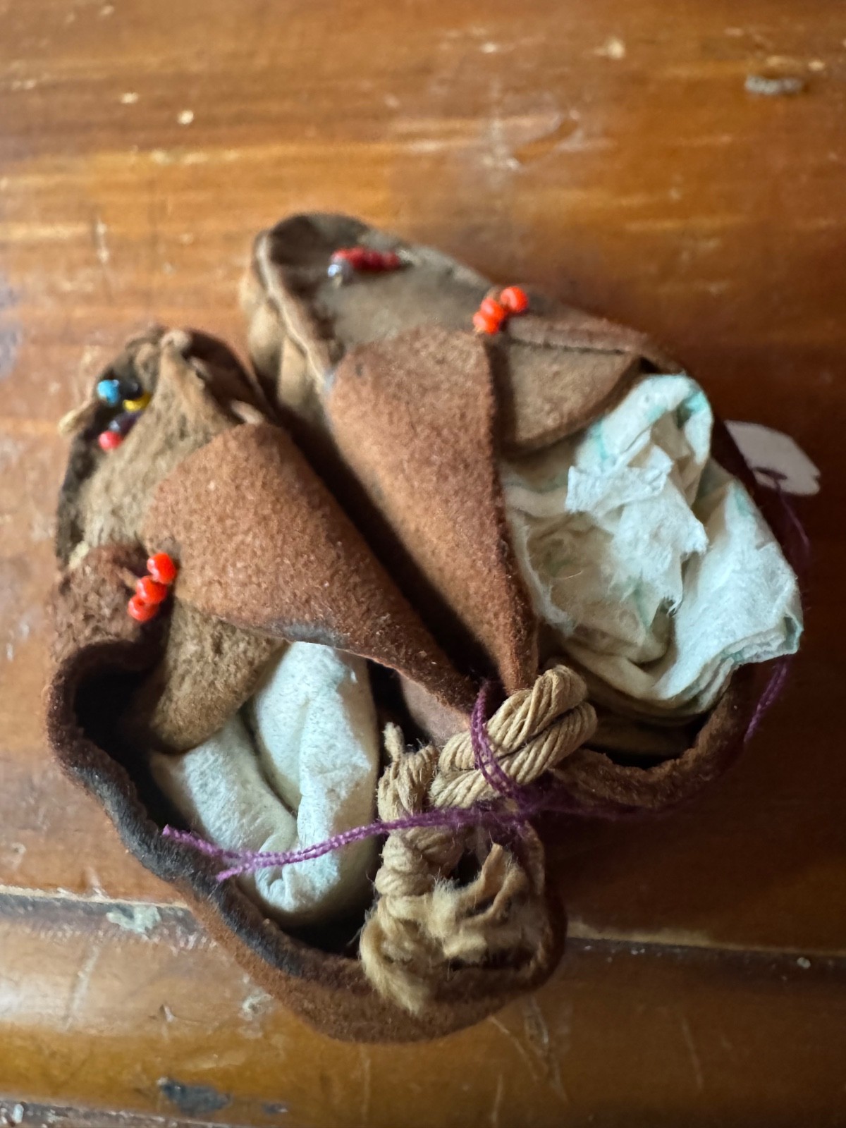 Antique Vintage Native American Beaded Moccasins Doll or Infant