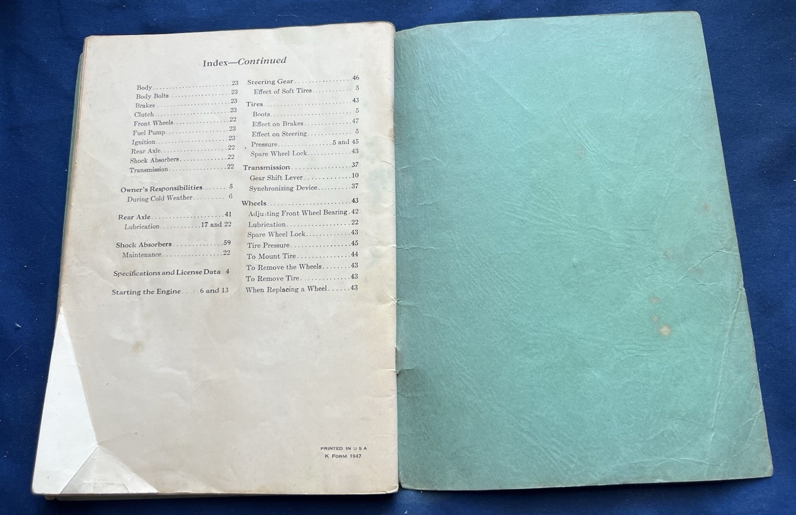 VINTAGE FORD V8 INSTRUCTION BOOK 112 INCH WHEELBASE BOOKLET