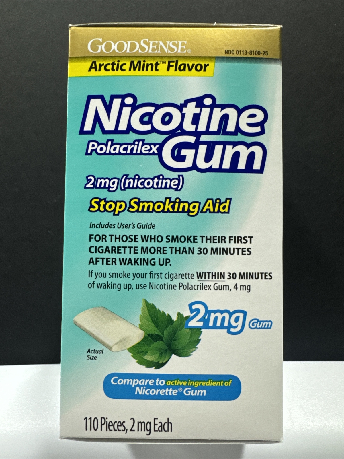 GoodSense Nicotine Gum • 2mg • Arctic Mint 110 Pieces • *Please See Date Photos