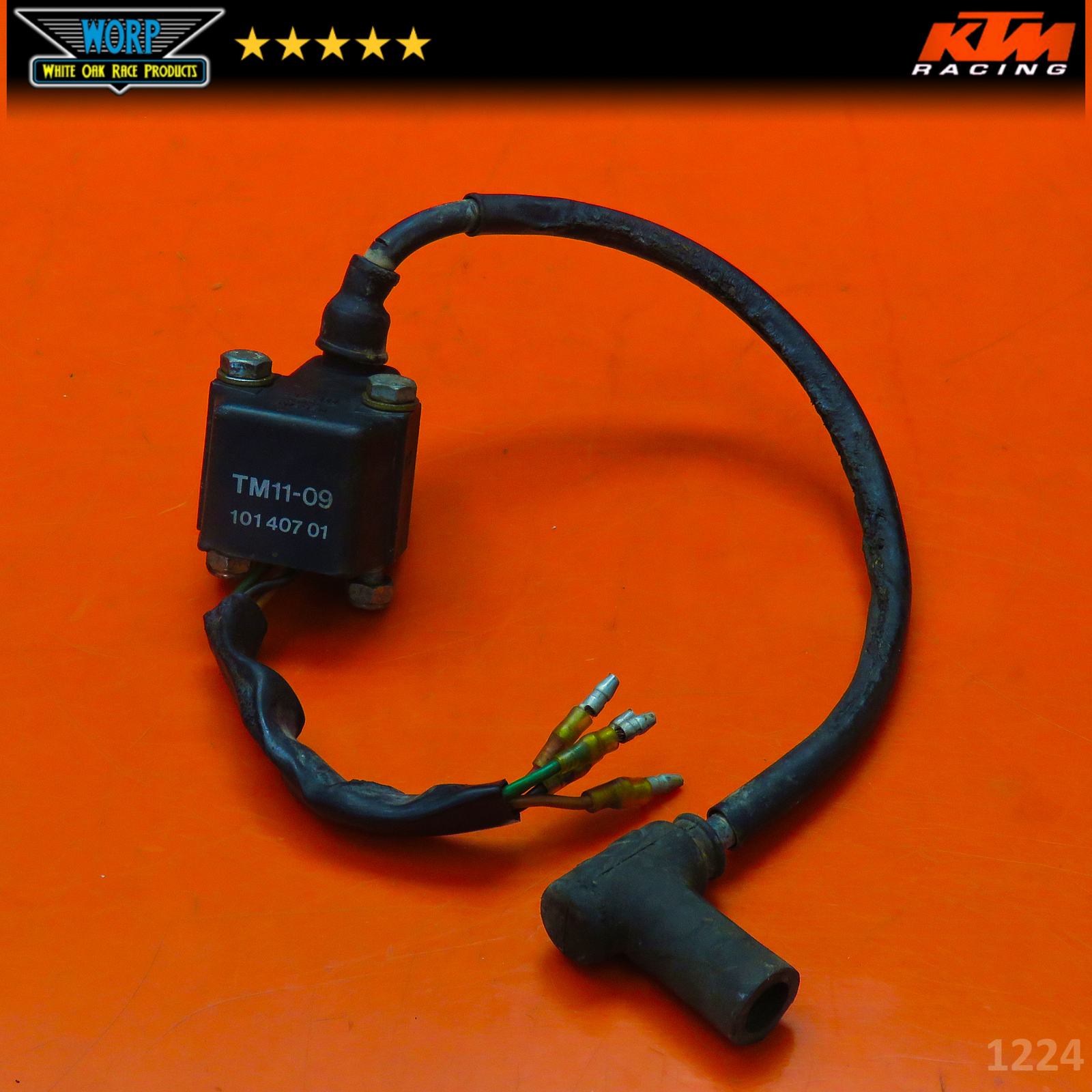 1990 KTM 350 EXC CDI / IGNITION COIL SPARK PLUG IGNITOR WIRE CAP GENUINE OEM