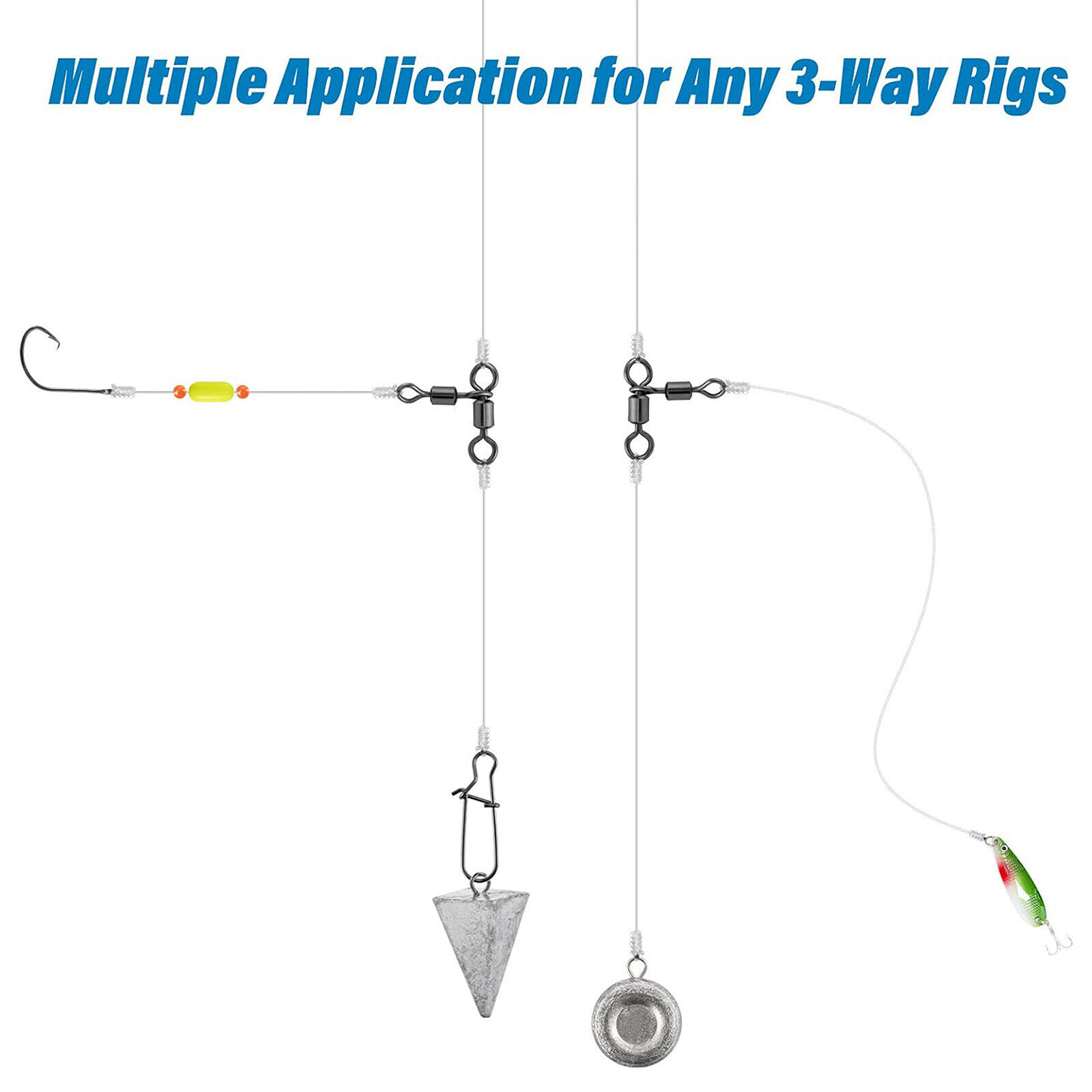 3 Way Swivel Fishing Crane T Turn Swivel Heavy Duty Freshwater Saltwater Fishing