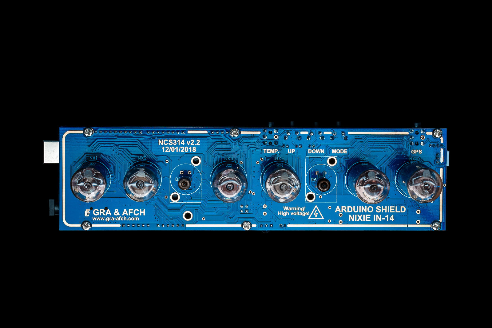 Nixie Tube Clock IN-14 Arduino Shield NCS314 WITH TUBES FAST DELIVERY 3-5 Days