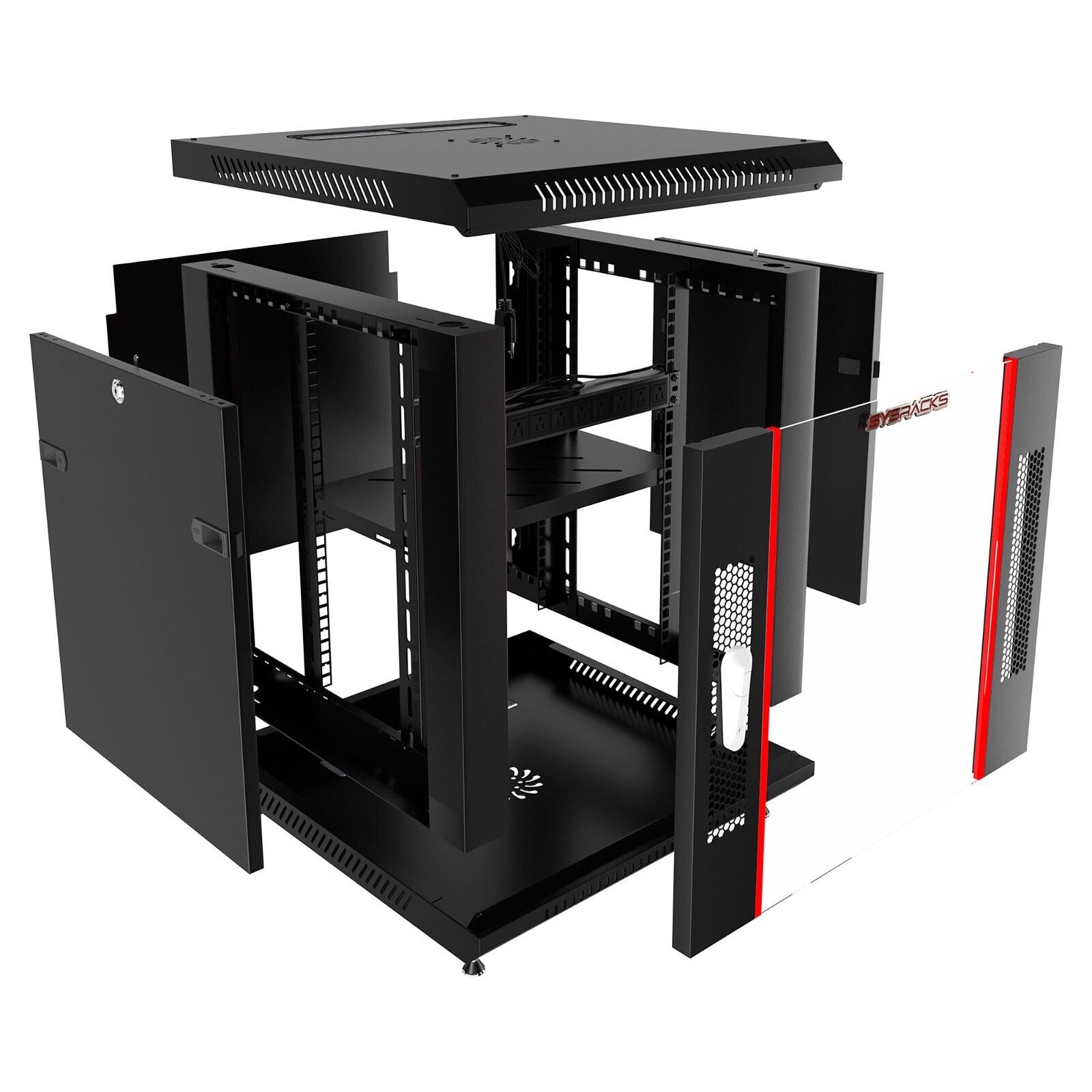 15U Sysracks Wall Mount IT Data Network Server Rack Cabinet Enclosure 24" Depth