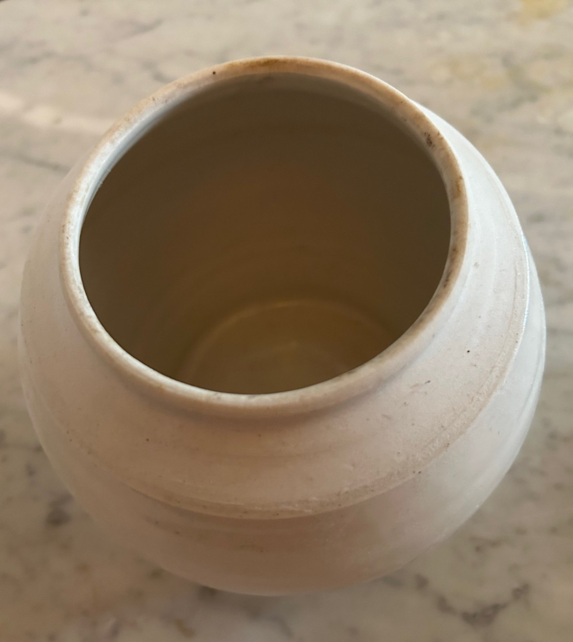 Large Porcelain Jar with Lid by Iowa Potter Clary Ilian, 1970's, signed