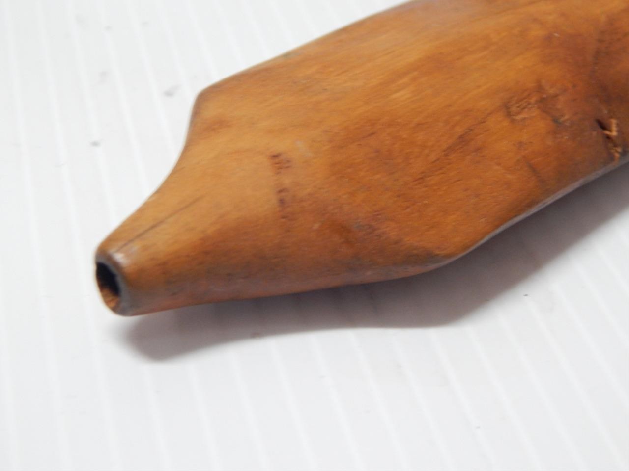 VINTAGE / ANTIQUE PLAINS / WOODLANDS HAND CARVED WOODEN PIPE STEM - 20 +/- " L