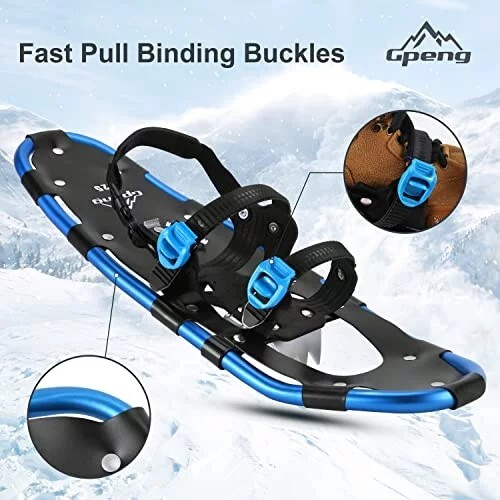 Snowshoes for Men Women Kids Gpeng 821 Xtreme Lightweight BLUE 21", 70 - 150 LBS