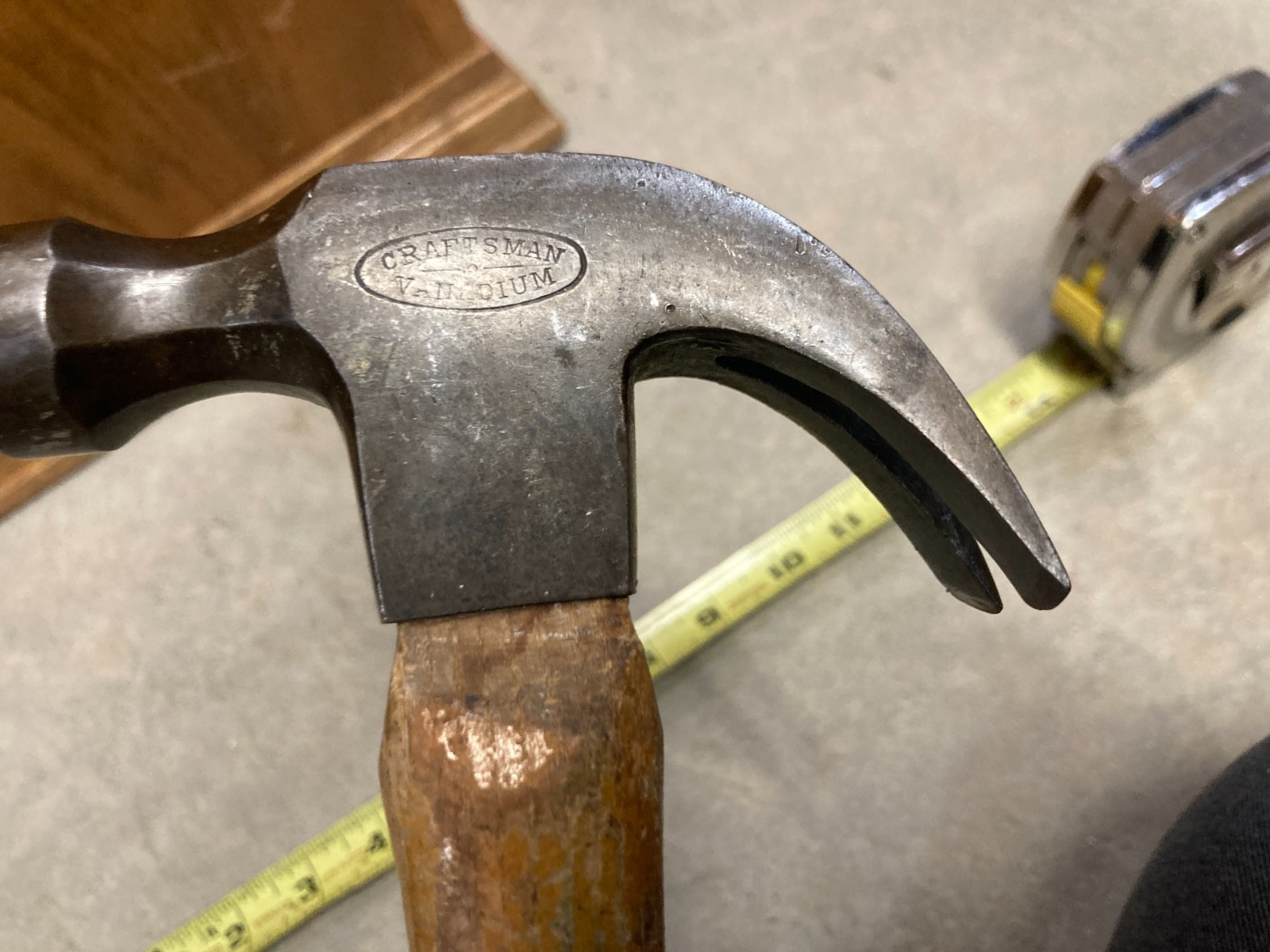 Vintage CRAFTSMAN VANADIUM Oval Logo Curved Claw Hammer Globemaster Handle USA