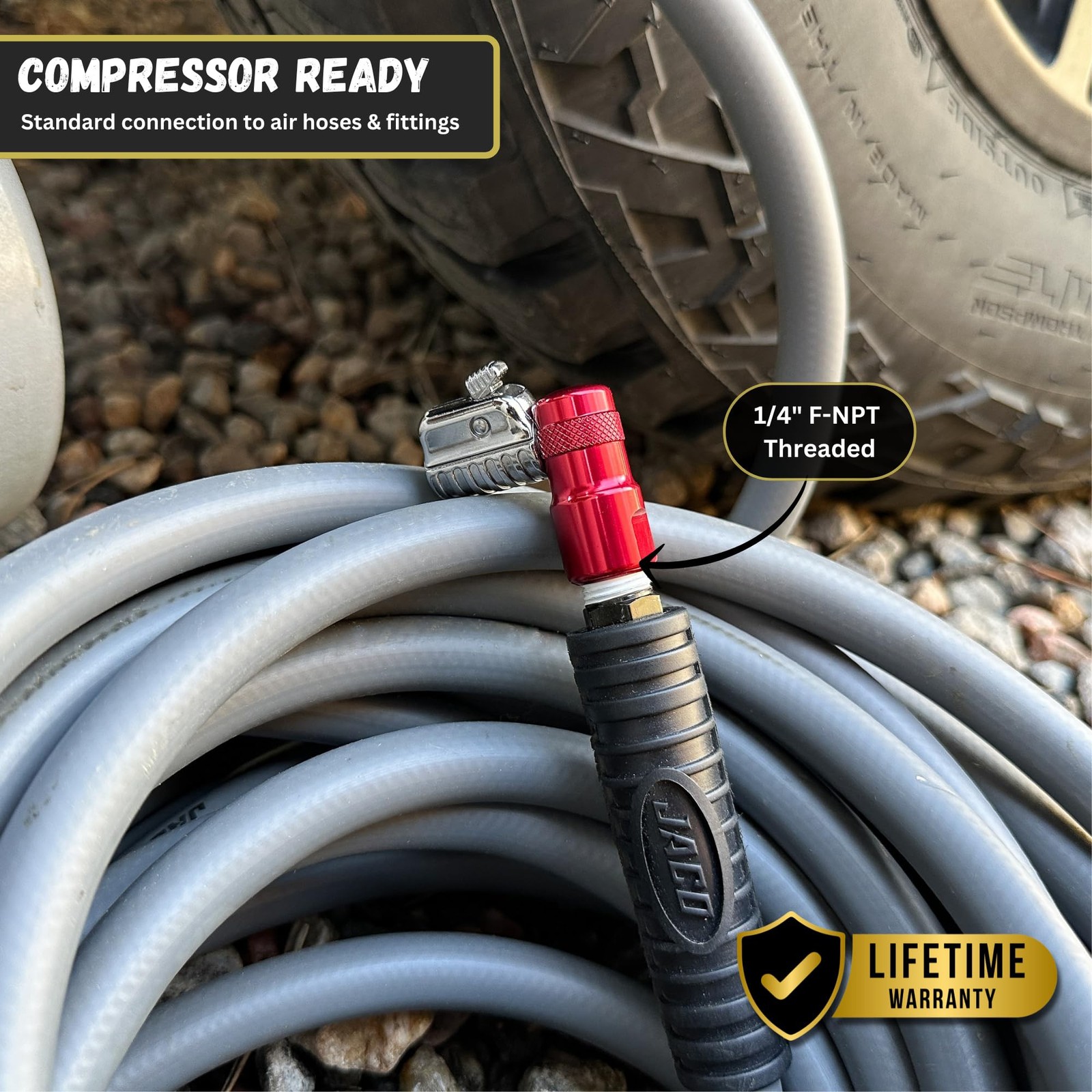 JACO Lightning L2-Series Tire Air Chuck - 1/4" F-NPT (Closed Flow)