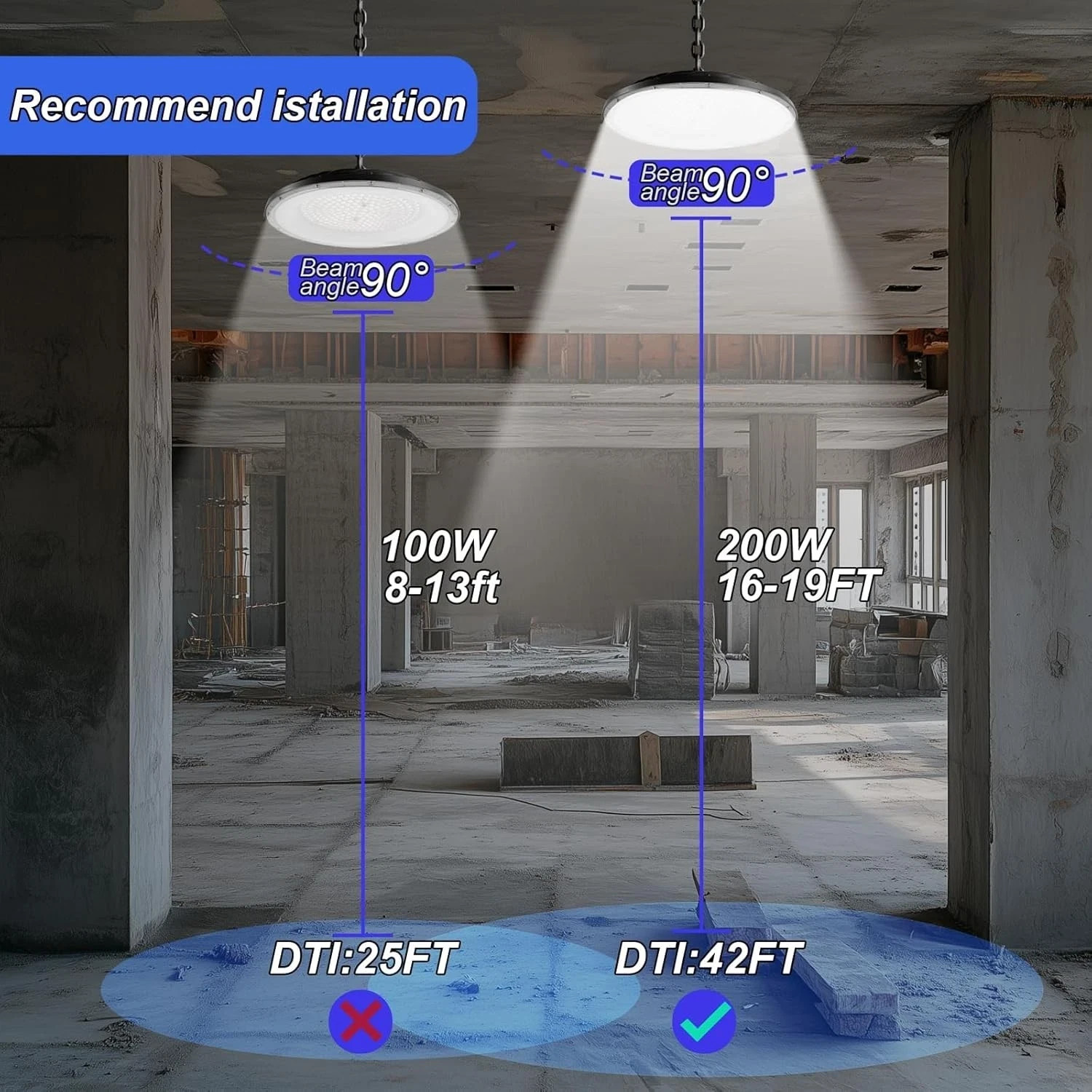 10 Pack 500W UFO LED High Bay Light Industrial Factory Warehouse Shop Commercial