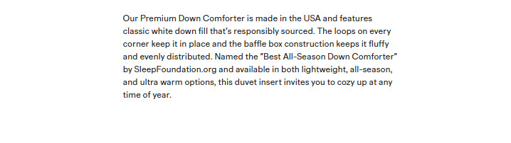 NWT QUINCE PREMIUM DUCK DOWN COMFORTER KING / CAL KING INSERT LIGHTWEIGHT