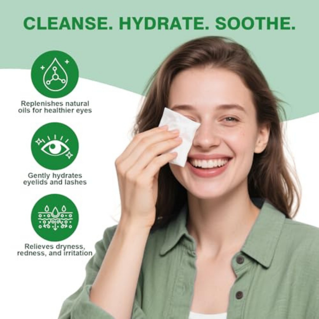 60PCS Tea Tree Oil Eyelid Wipes – Individually Wrapped Eye Lid Cleaning Wipes US