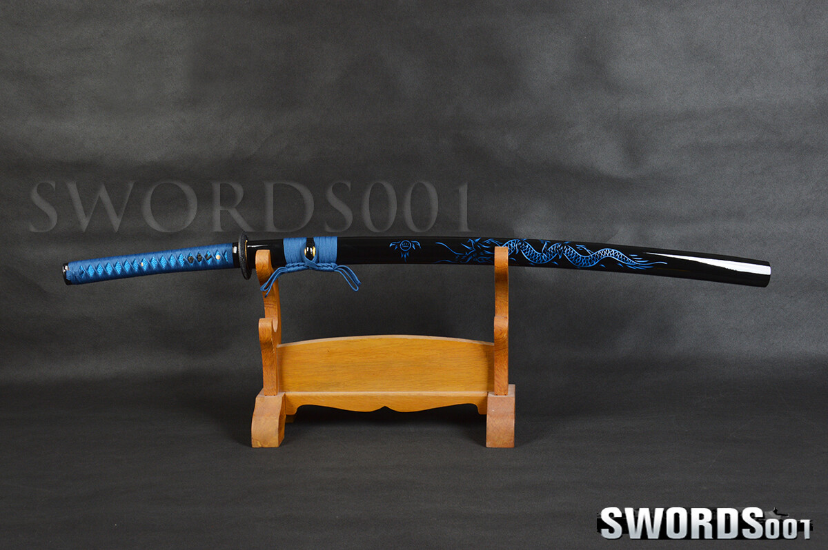 Blue Dragon Katana Japanese Samurai Sword 1095 Carbon Steel Functional Full Tang