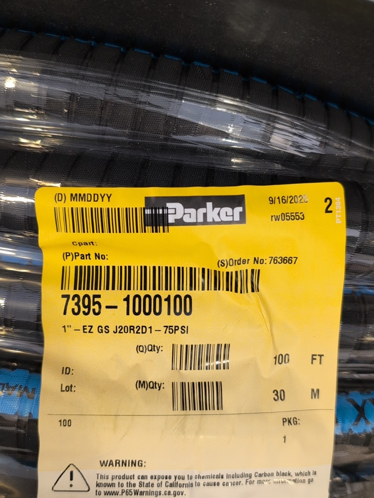 E-Z Form GS Suction Hose, General Service, 1" 100 ft Reel - #7395-1000300