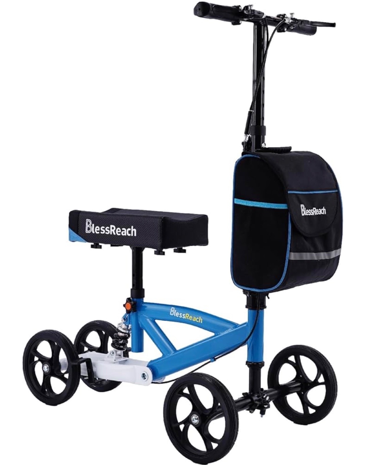BlessReach - Steerable Knee Scooter for Adults With Dual Braking System (Blue)