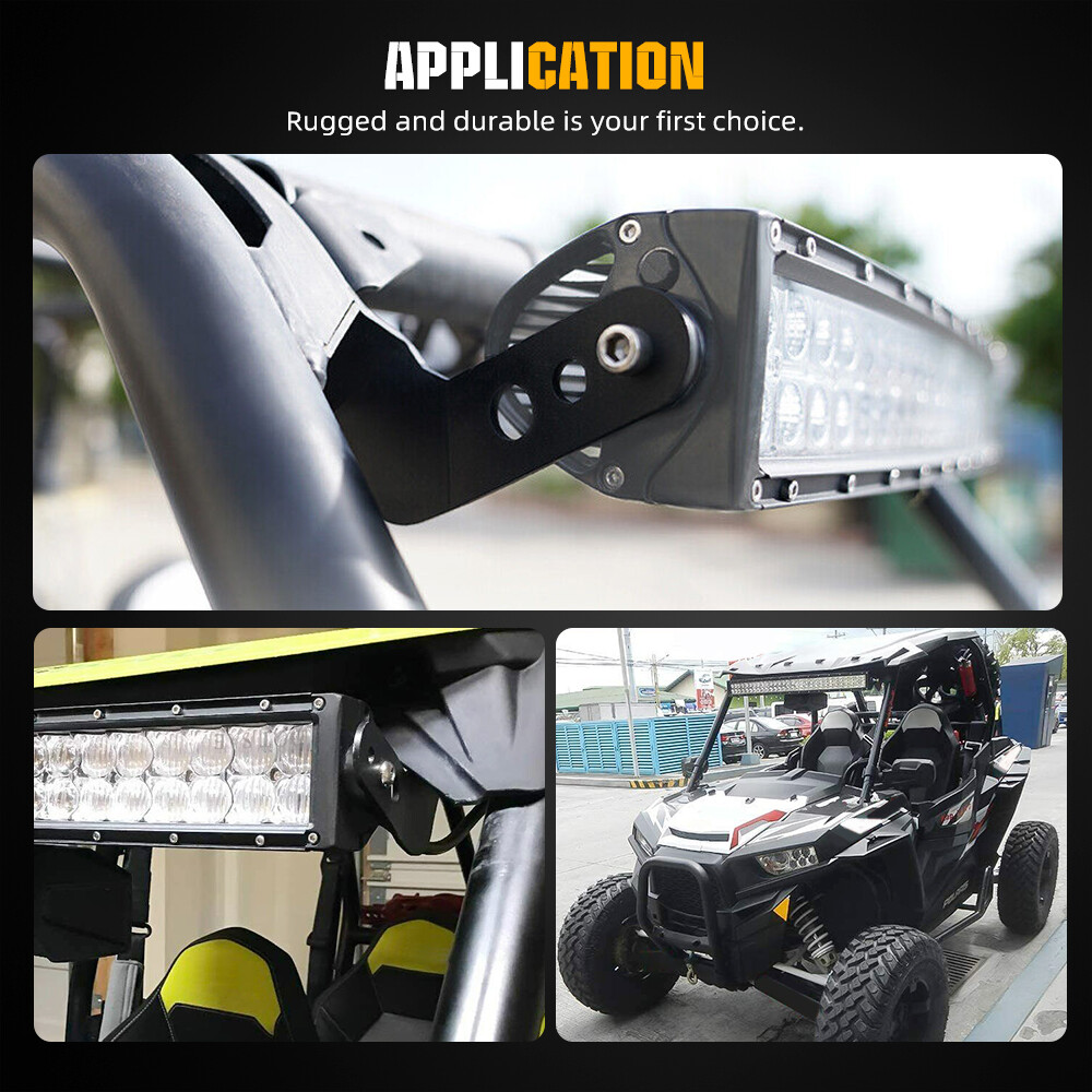 Roof 32" LED Light Bar Mount Brackets + 3'' Pods Kit For Polaris RZR XP 1000 900