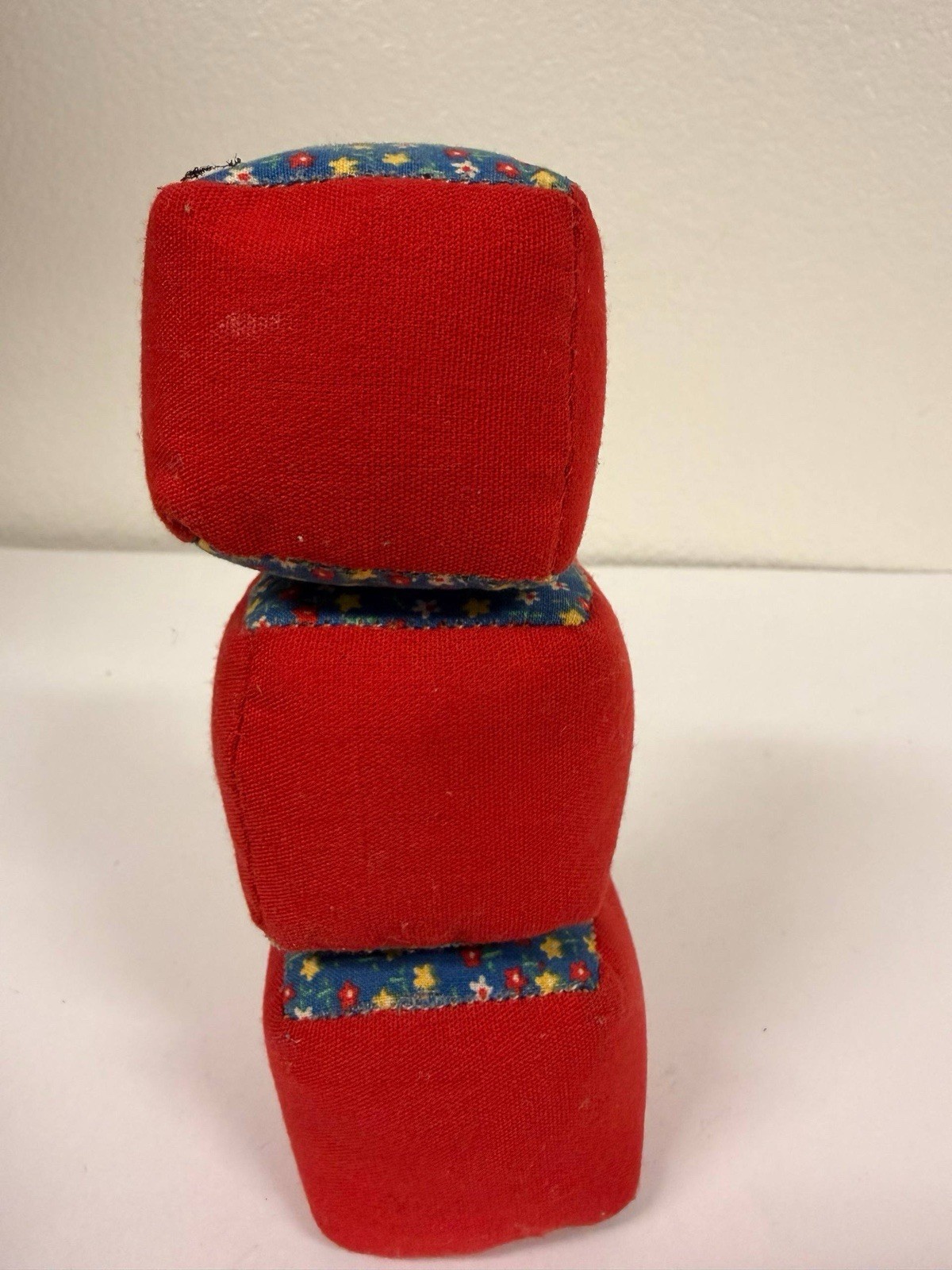 Vintage Juggling Bean Bags Set of 3 Fabric Cubes 2” Retro Handmade