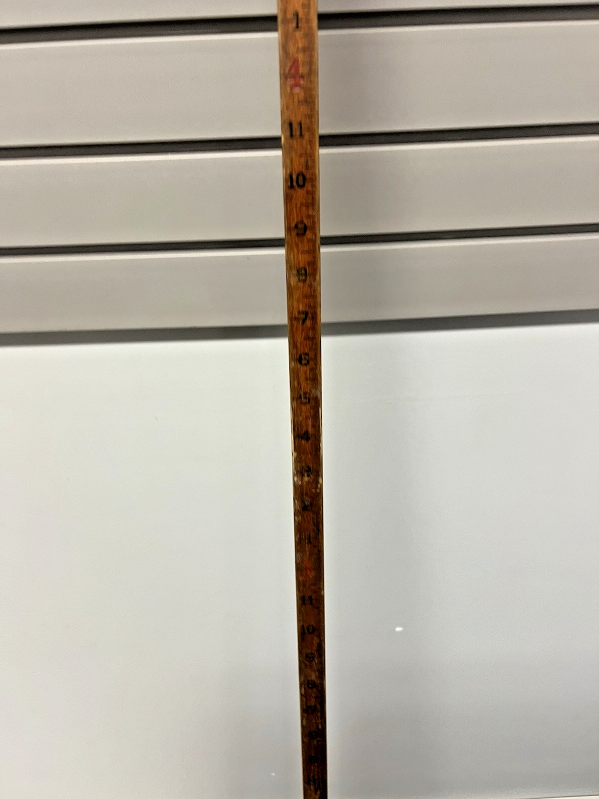 Vintage 10 Ft WOOD MEASURING STICK grade rod rule surveying story pole wall art