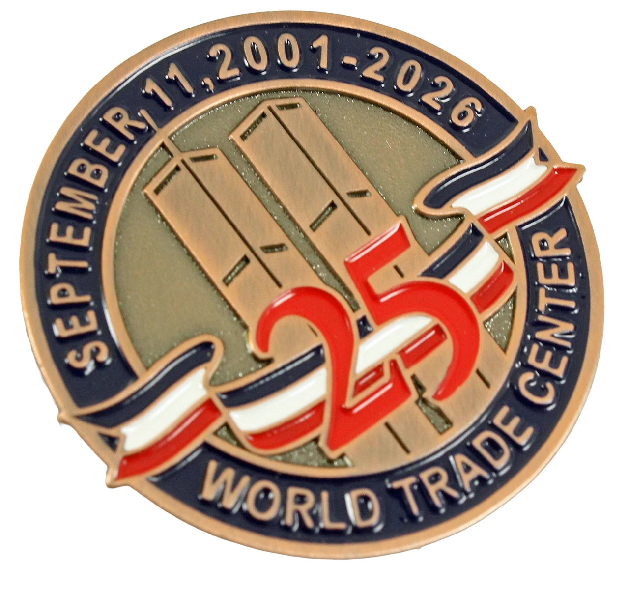 September 11th 25th Anniversary World Trade Center Pin 1.5"