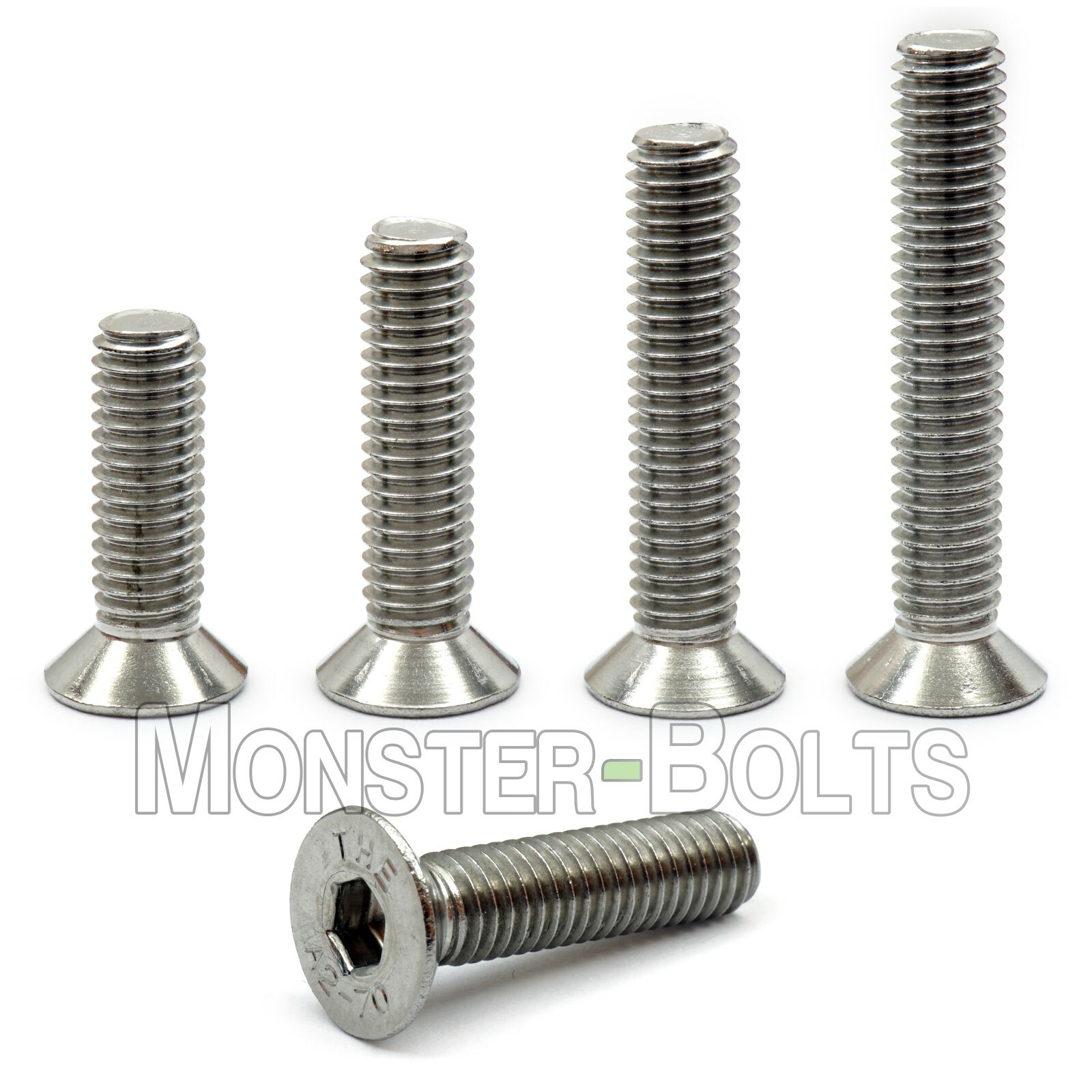 M6 Stainless Steel Flat Head Socket Cap Screws A2, Metric DIN 7991 1.0 Coarse