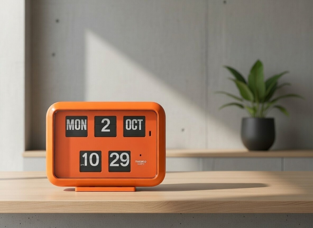 TWEMCO QD-35 Retro Flip Clock in 6 Colors - Perpetual Calendar / German Movement