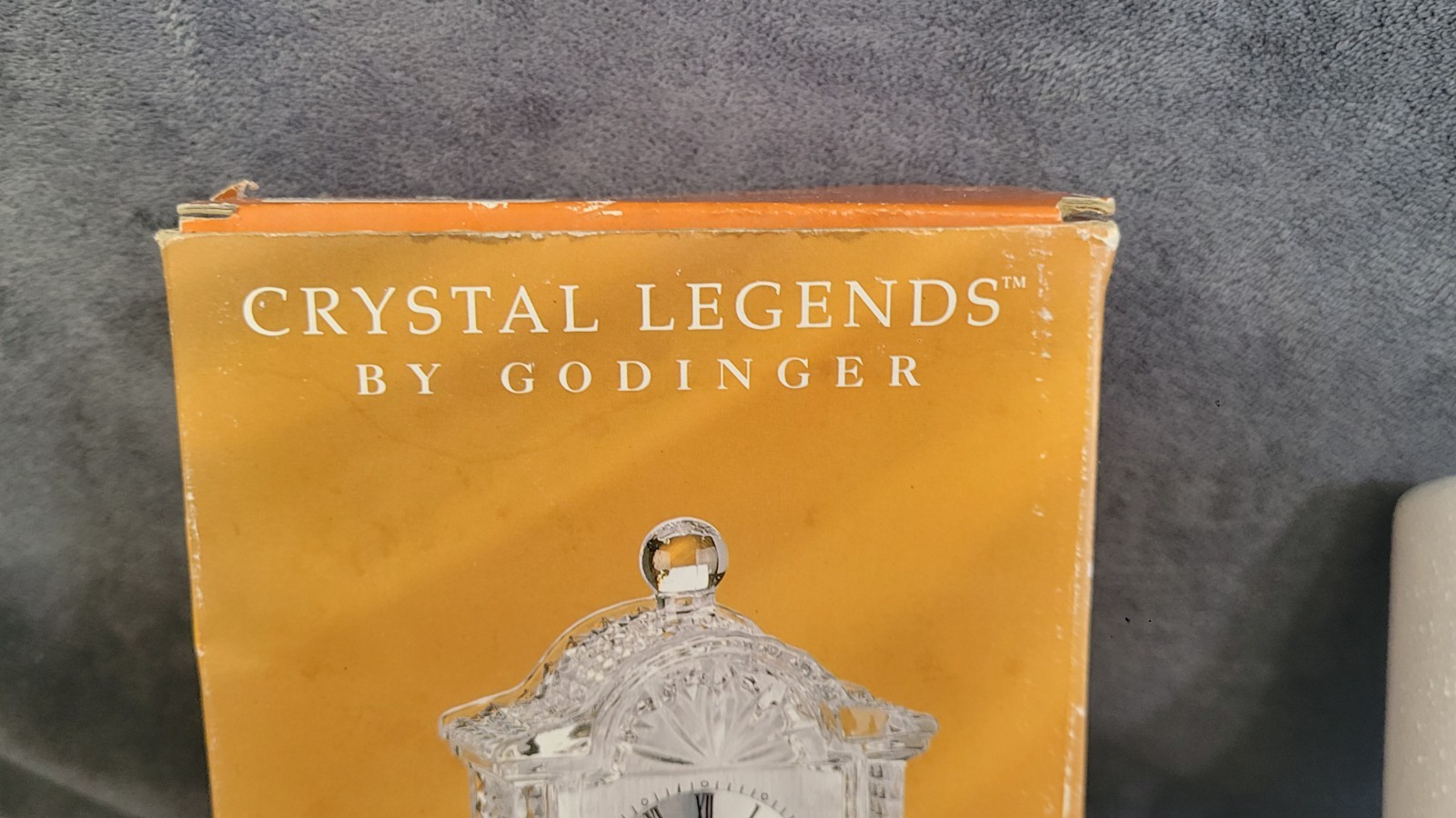 Vintage Crystal Grandfather Desk Or Office Clock Quartz Movement In Original Box