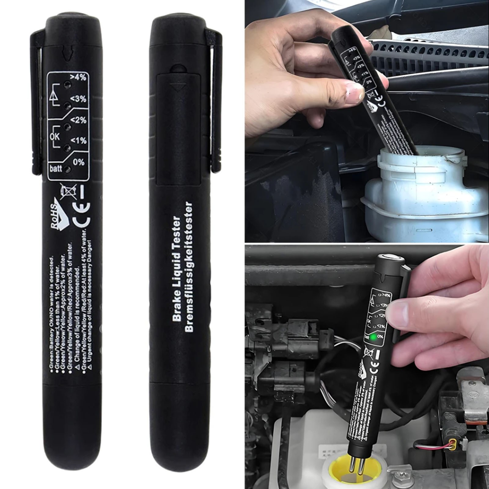 2026 MUCAR Car Fluid Liquid Tester Oil Moisture Tester 5 LED Indicator Pen Brake