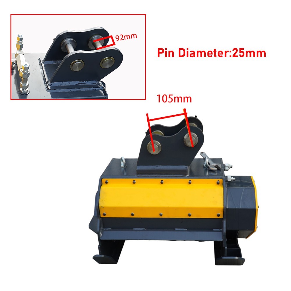 Mini Excavator Flail Mower Attachment with Two Hydraulic Hoses Free Shipping