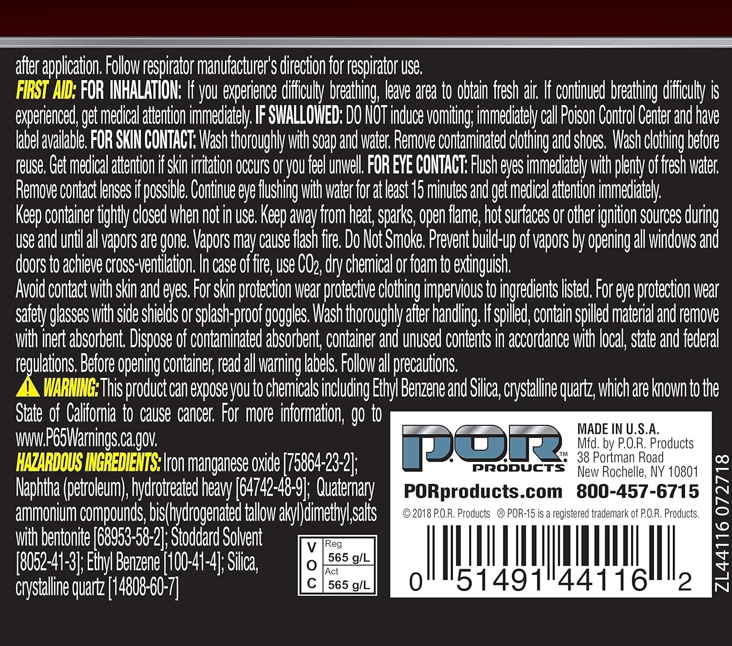 POR-15 POR 15 High Temperature Flat Black 8 oz 44116