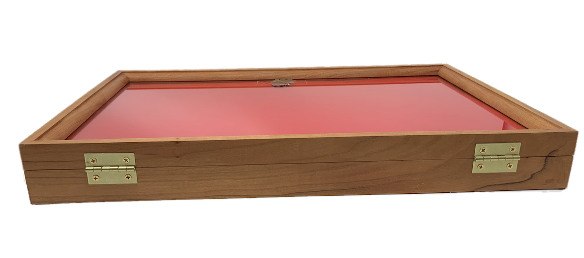 Cherry Wood Display Case 12 x 18 x 2 for Arrowheads Knives Collectibles & More