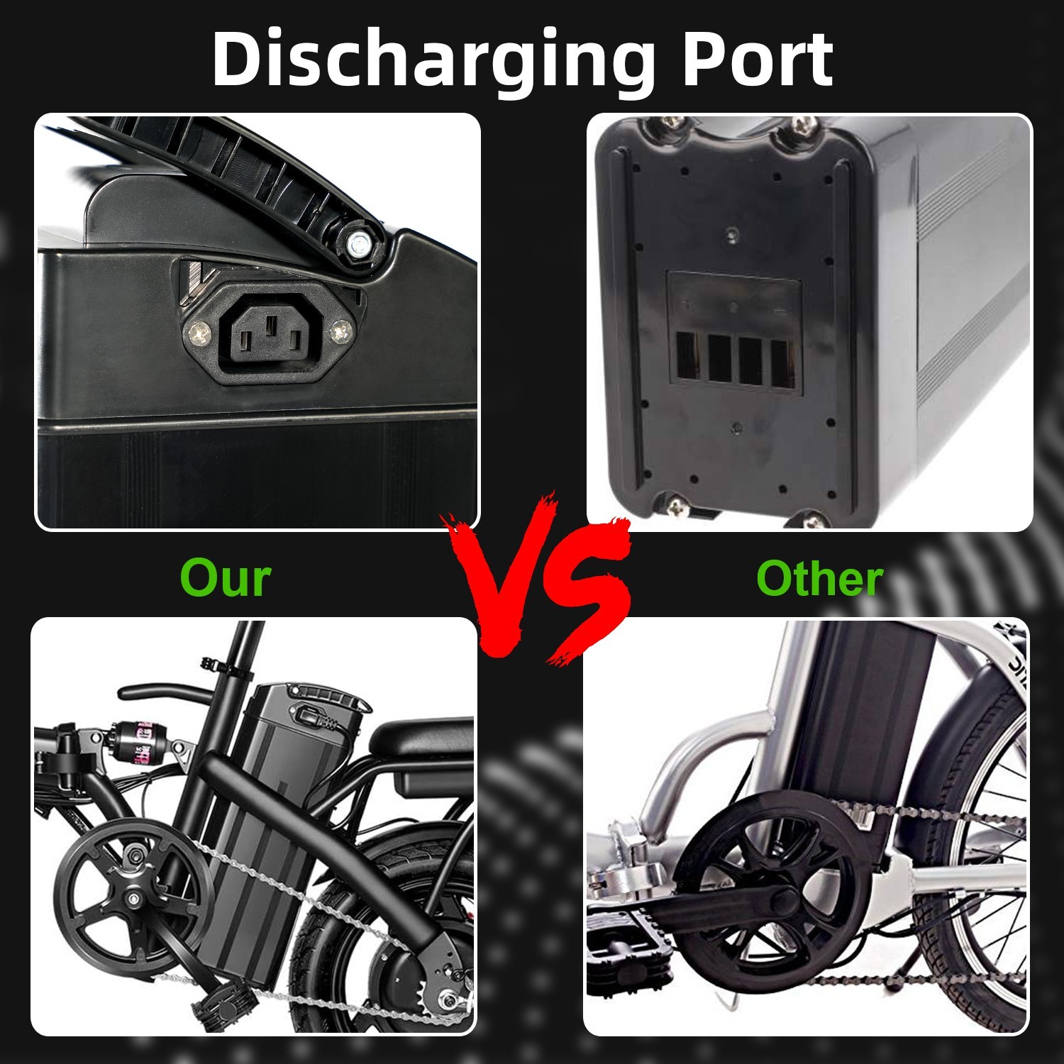 48V 10Ah Folding Electric Bike 48V Lithium Battery For EBike Battery 0-1000W BMS