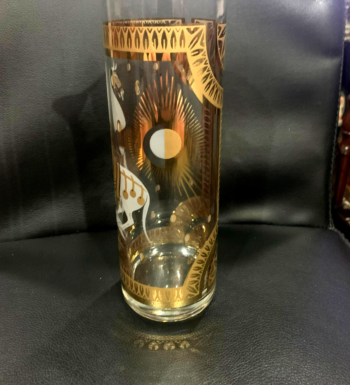 FRED PRESS 60's Martini Cocktail Pitcher w/White Trojan Horse Motif 10.5"